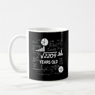 Caneca De Café Engraçado 47 Aniversário, Presente na Matemática, 