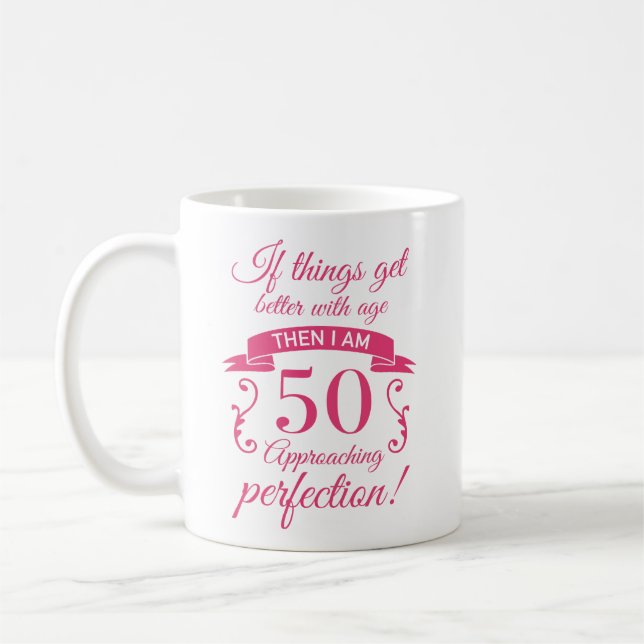 Caneca De Café Engraçado 50º aniversário "Perfeição" (Esquerda)