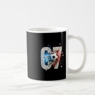 Caneca De Café Engraçado 67 Futebol Gotejamento Seis Sete Meme 6 