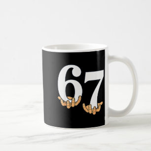 Caneca De Café Engraçado 67 Meme Mãos Gíria Geração Alpha Seis Se