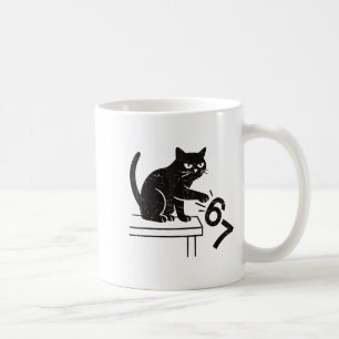 Caneca De Café Engraçado 6 7 Meme Gato Derrubando 67
