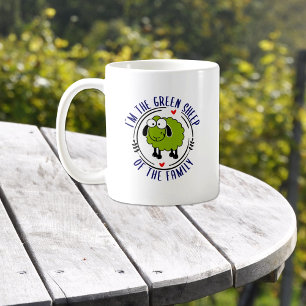 Caneca De Café Engraçado A Ovelha Verde da Família, Verde