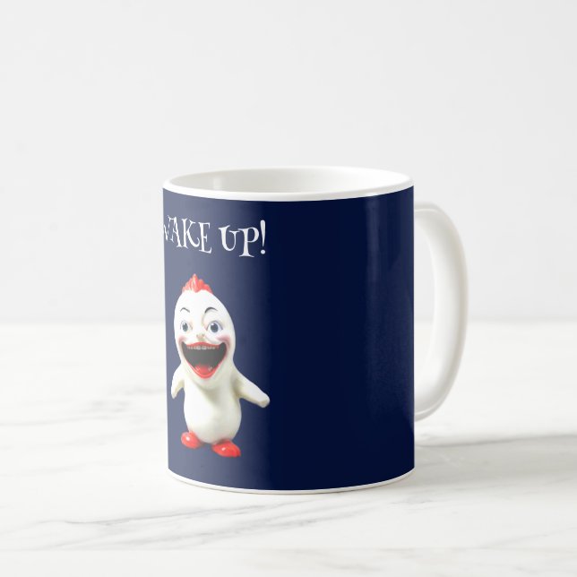 Caneca De Café Engraçado "Acordar Para Cima"! (Frente Esquerda)