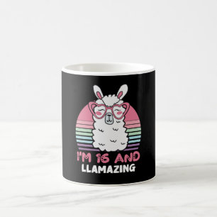 Caneca De Café Engraçado Adorável Llama 16º Presente De Aniversár