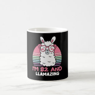 Caneca De Café Engraçado Adorável Llama 82º Presente De Aniversár
