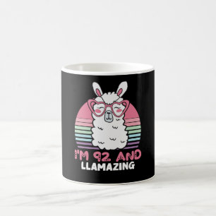 Caneca De Café Engraçado Adorável Llama 92º Presente De Aniversár