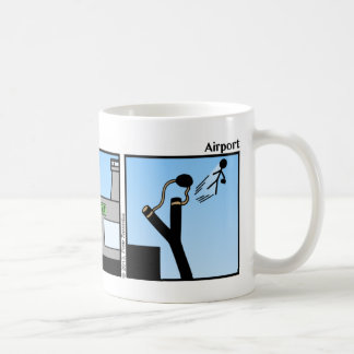 Caneca De Café Engraçado Aeroporto Stickman Mug - 020