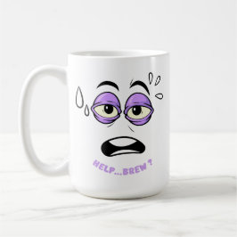 Caneca De Café Engraçado Ajudar A Fazer Cartoon De Rosto Sonolent