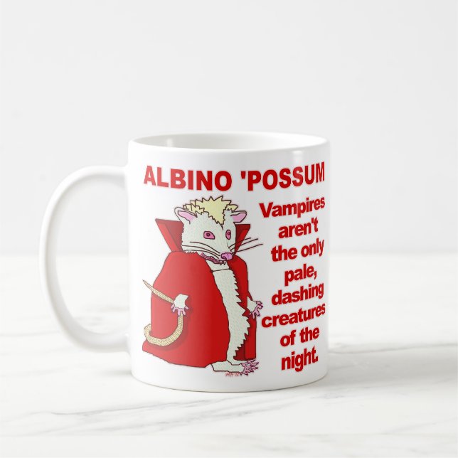 Caneca De Café Engraçado Albino Possum Vampire Animal (Esquerda)