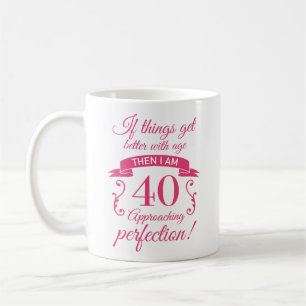 Caneca De Café Engraçado aniversário de 40 anos 'Perfeição'