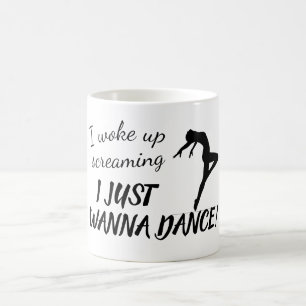 Caneca De Café Engraçado apenas queira dançar o texto feito sob