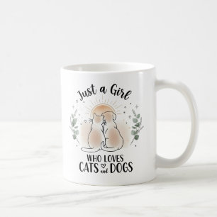 Caneca De Café engraçado Apenas uma garota que ama gatos e cães m