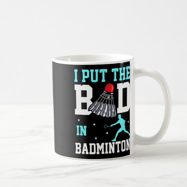 Caneca De Café Engraçado Badminton Design - Ich Caixa Das Bad No  (Direita)