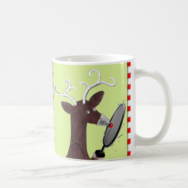Caneca De Café Engraçado Badminton Natal (Direita)