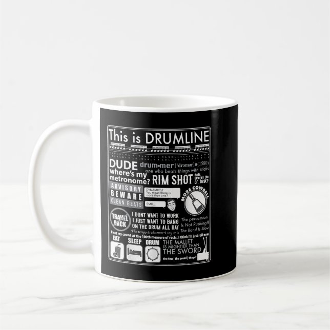 Caneca De Café Engraçado Banda De Marchar Isto É Um Drumline Cote (Esquerda)