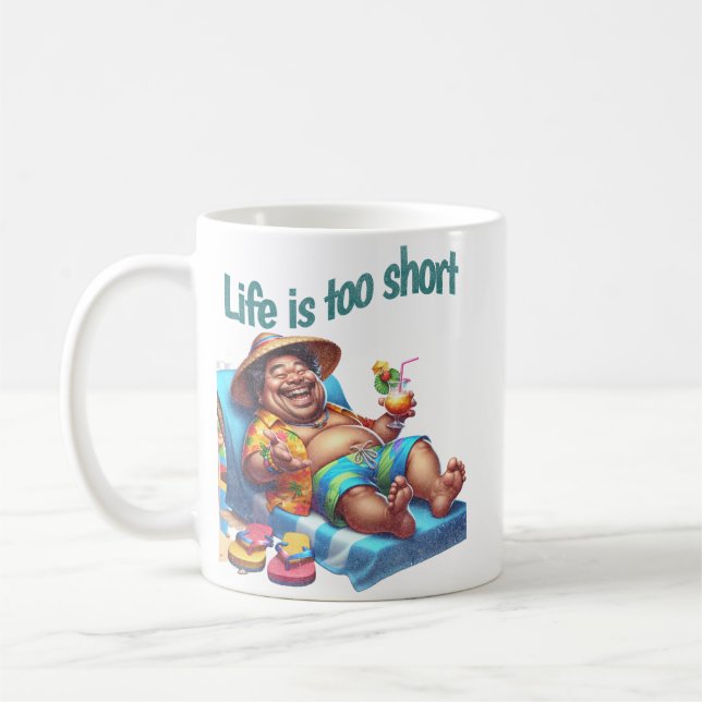 Caneca De Café Engraçado Beach Bum Life é muito curta Cotação Hum (Esquerda)