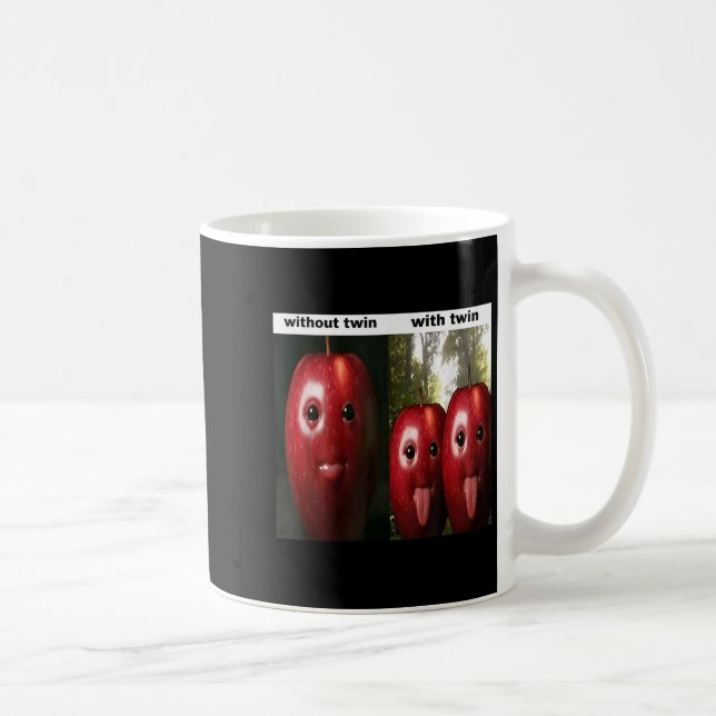 Caneca De Café Engraçado Bobo Ai Apple Geração Z Meme Brainrot Hu (Direita)
