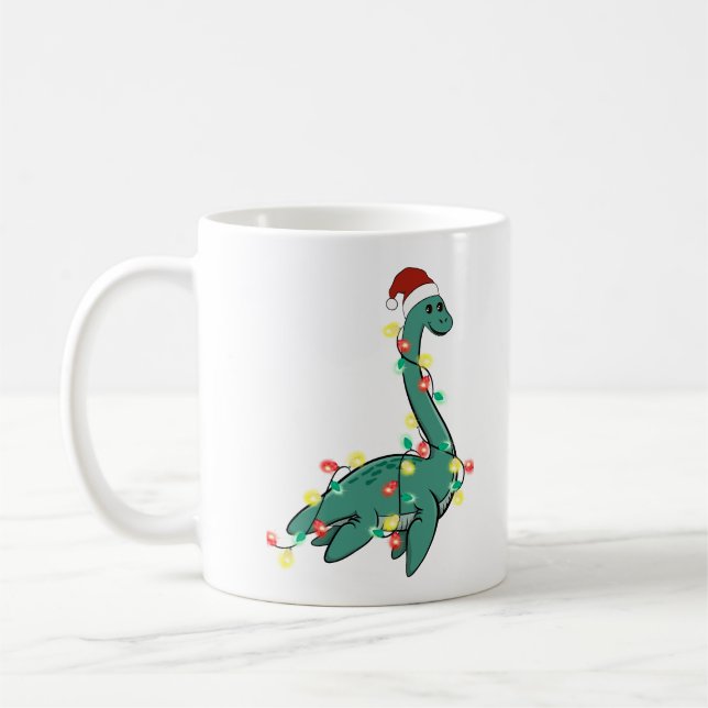 Caneca De Café Engraçado Bom Natal Monstro da Lochness (Esquerda)