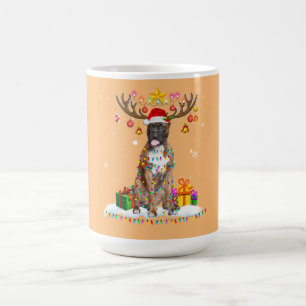 Caneca De Café Engraçado Boxer Cachorro Natal Tee Reindeer Natal