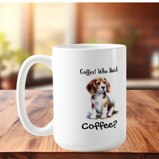Caneca De Café Engraçado BROWN 'Café' Beagle Personalizar