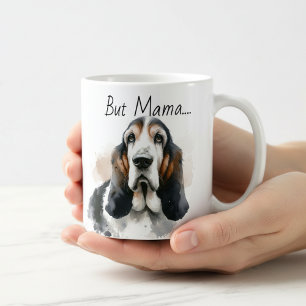 Caneca De Café Engraçado Browns & White ' Mas Mamã.'. Hound Basse
