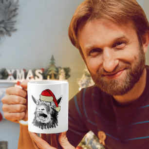 Caneca De Café Engraçado Cabra de Natal