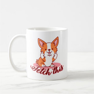 Caneca De Café Engraçado Cachorro Corgi Em Direto Procura Isto