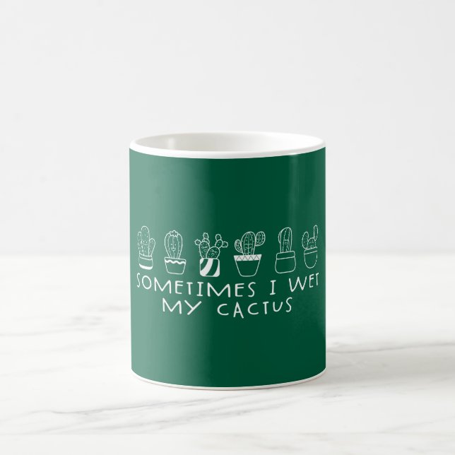 Caneca De Café Engraçado Cactus, Às Vezes Molhei Meu Cactus (Centro)