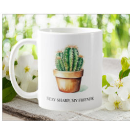 Caneca De Café Engraçado Cactus Fique Com Pote De Plantas De Jard