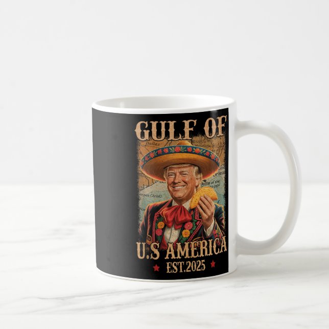 Caneca De Café Engraçado Camisa Americas Golfo Pérsico 2025 Trump (Direita)