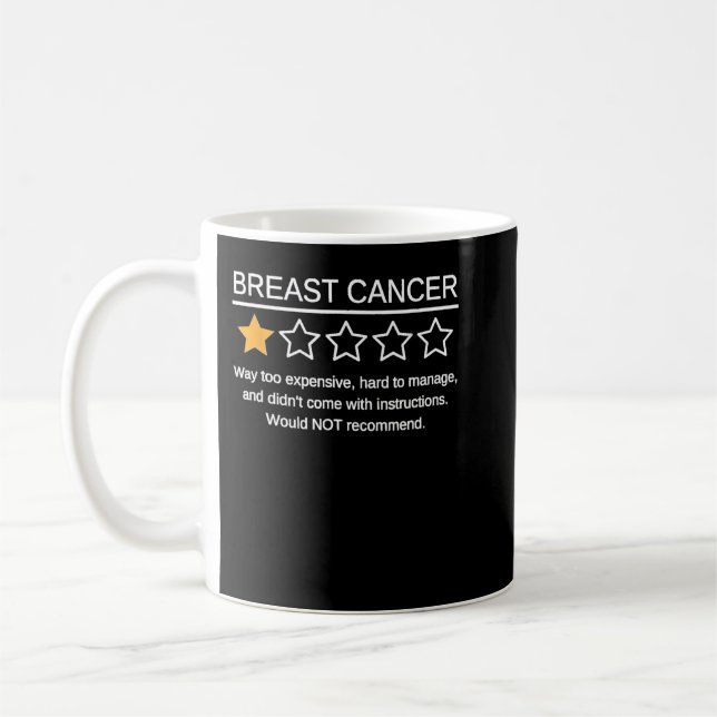 Caneca De Café Engraçado Cancer de mama Consciência 1 Cancer de c (Esquerda)
