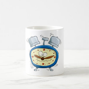 Caneca De Café Engraçado Cartoon Alarm Clock Quirky Acordando