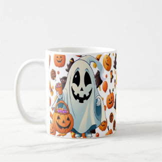 Caneca De Café Engraçado Cartoon Pumpkin Ghost