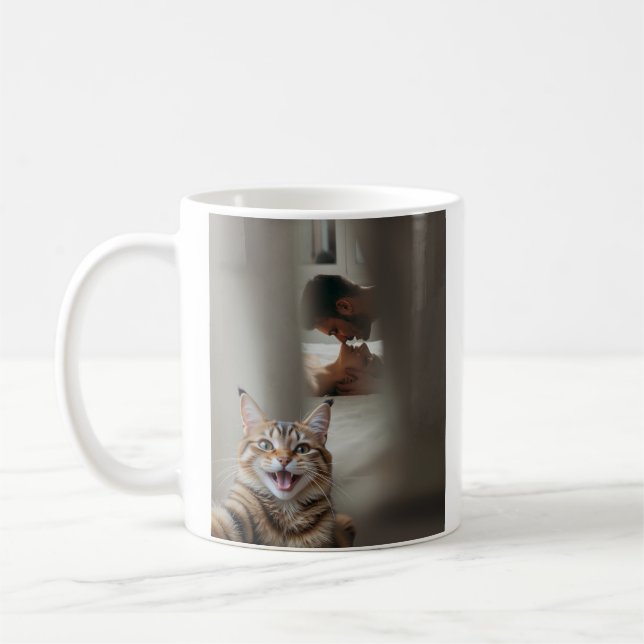 Caneca De Café Engraçado Cat Selfie (Esquerda)