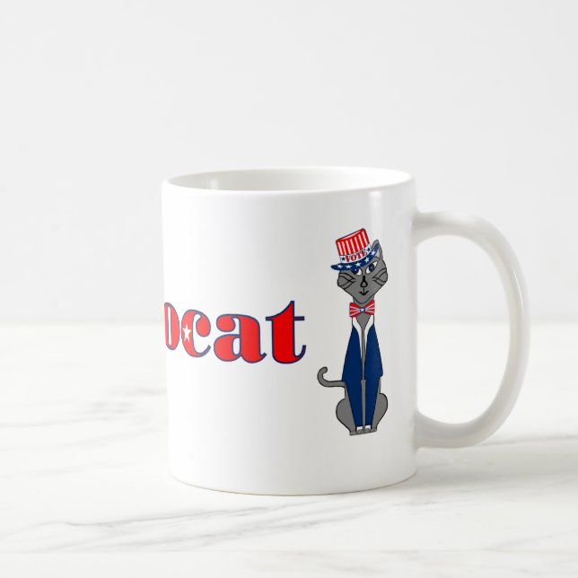 Caneca De Café Engraçado Cat Vote Democat Política (Direita)