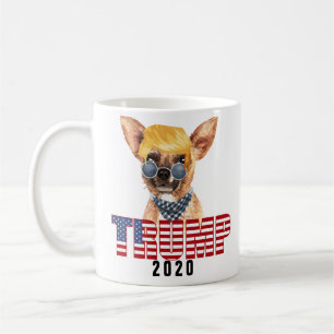 Caneca De Café Engraçado Chihuahua com Cabelo Trump