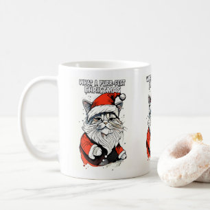 Caneca De Café Engraçado Citação de Natal Gato de Papais noeis Br