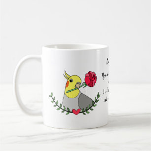Caneca De Café Engraçado Cockatiel Mãe Dando Pássaro do Pássaro N