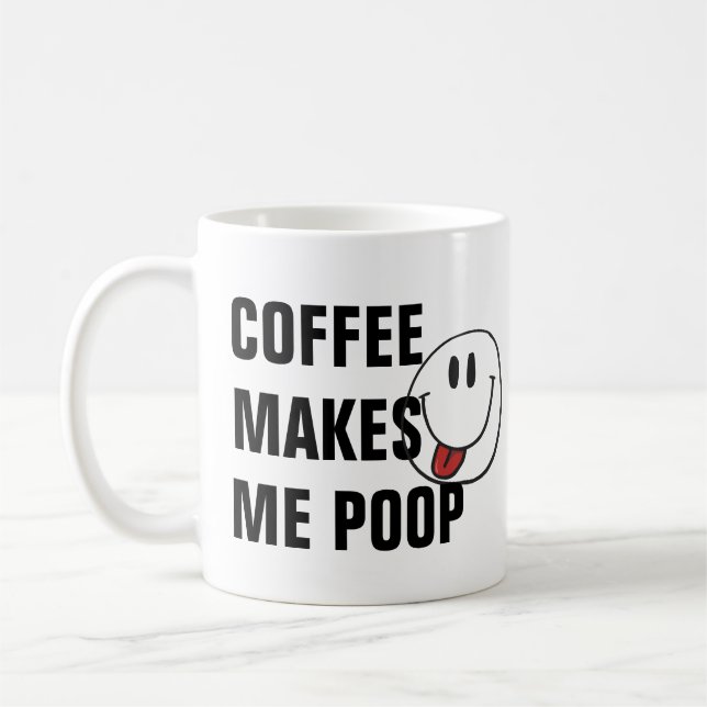 Caneca De Café Engraçado Coffee Cotes, Poop Pun Humor Mug, (Esquerda)