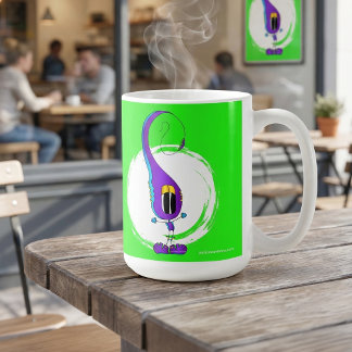 Caneca De Café Engraçado, Colorido, Excêntrico, Personagem de Des