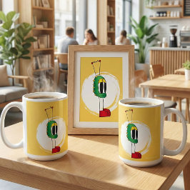 Caneca De Café Engraçado, Colorido, Excêntrico, Personagem de Des