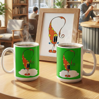 Caneca De Café Engraçado, Colorido, Excêntrico, Personagem de Des
