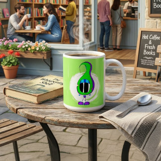 Caneca De Café Engraçado, Colorido, Excêntrico, Personagem de Des