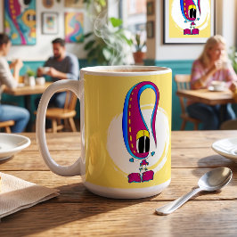 Caneca De Café Engraçado, Colorido, Excêntrico, Personagem de Des