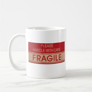 Caneca De Café Engraçado com cuidado, sinal frágil
