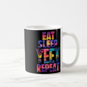Caneca De Café Engraçado Comer No Sono Repetidamente Vintage Yeet