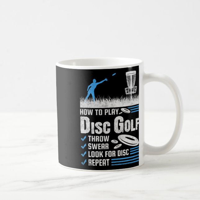 Caneca De Café Engraçado Como Jogar Golfe de Disco  (Direita)