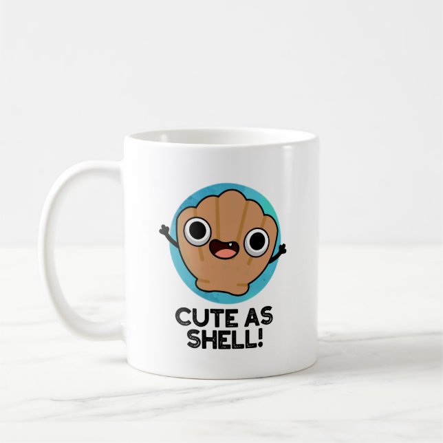 Caneca De Café Engraçado Como Shell Funny Seashell Pun (Esquerda)