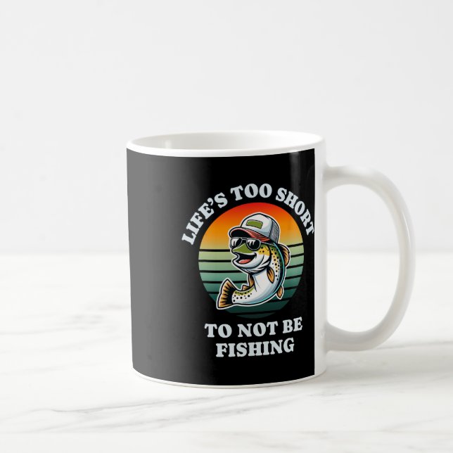 Caneca De Café Engraçado Continuar A Pescar Truta De Calafrios (Direita)