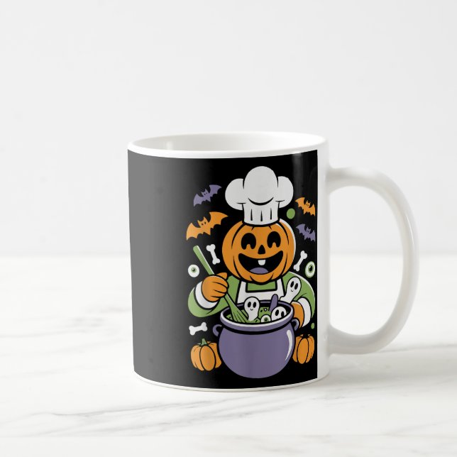 Caneca De Café Engraçado Cozinhar de Chef de Bomba Halloween Caul (Direita)